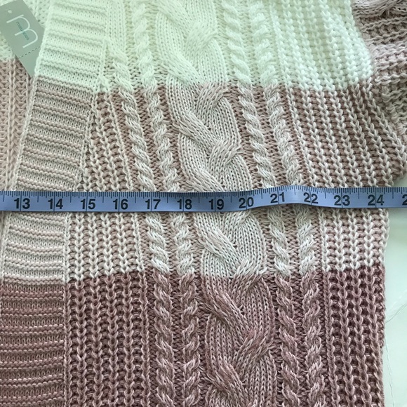 XL Cable Knit Colourblock Open Front Cardigan - Picture 11 of 14